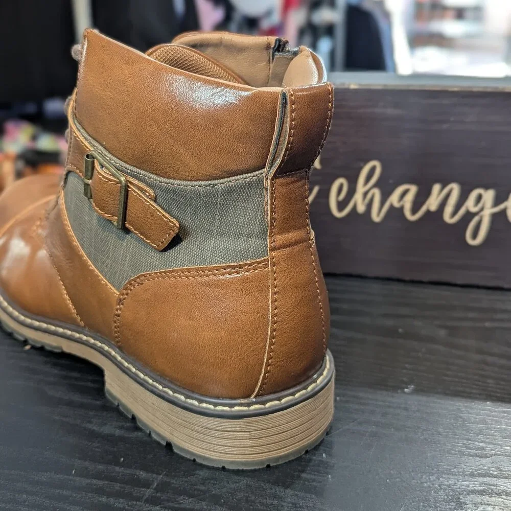 Madden by Steve Madden Cognac Combat Boot (new)
